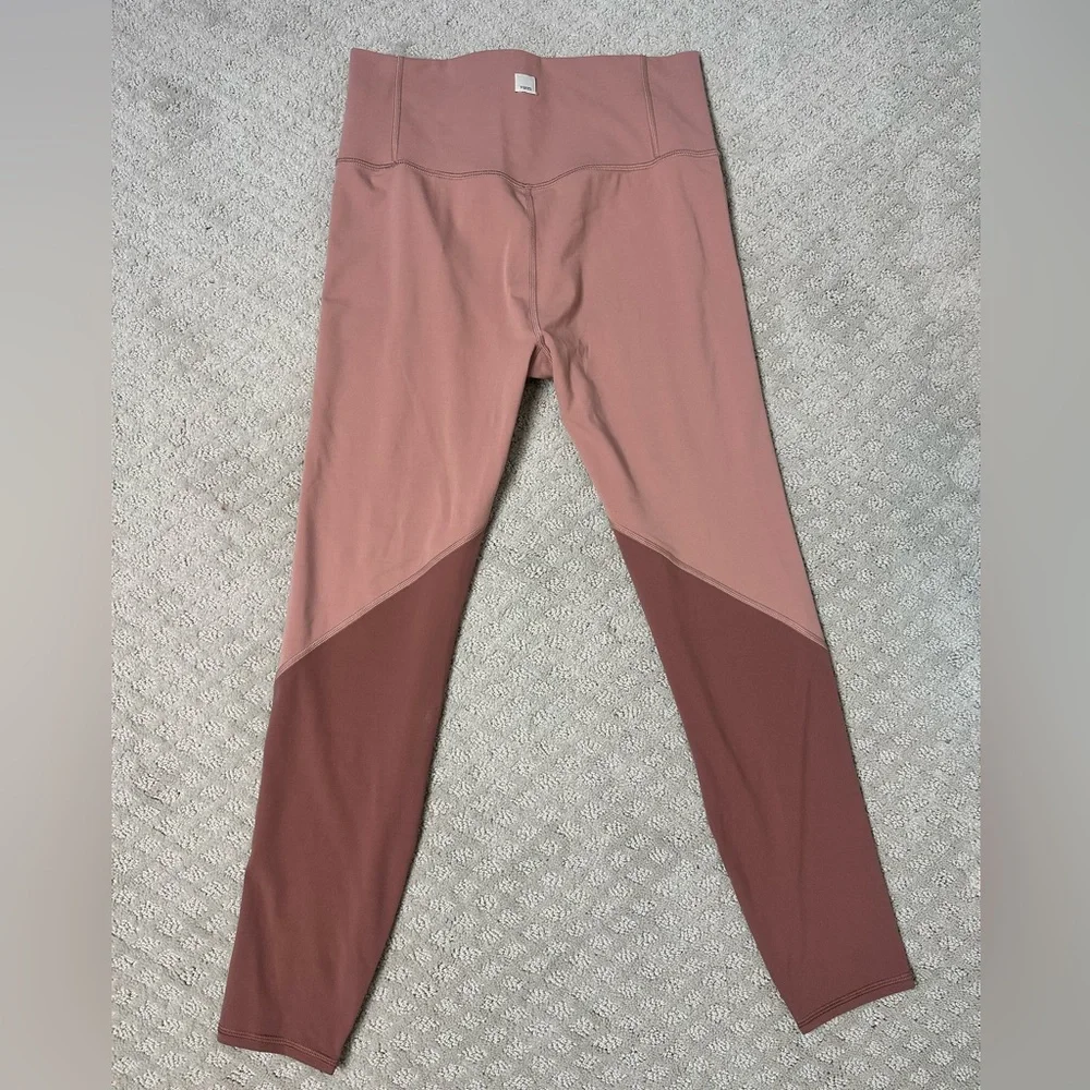 Sz L Vuori Colorblock Studio leggings full length high rise pale pink dusty rose - Picture 3 of 10